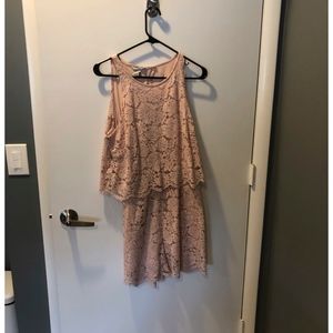 Powder Pink Lace Romper